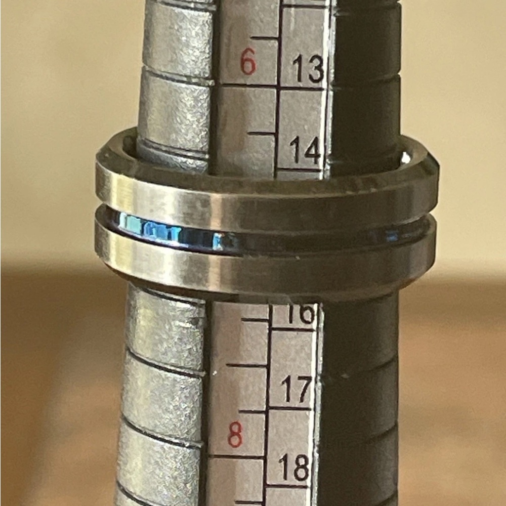 Men's Ring with Blue Inlay - Picture 10 of 12